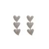 Autumn and winter full diamond love earrings niche design sense high-end stud earrings new popular earrings women's long models