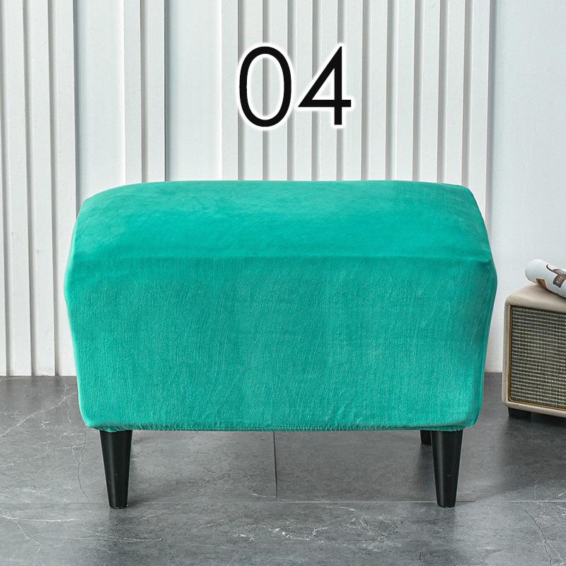 American Style Footstool Cover Rectangle Elastic Ottoman Cover High Quality Velvet Furniture Protector Footrest Slipcover