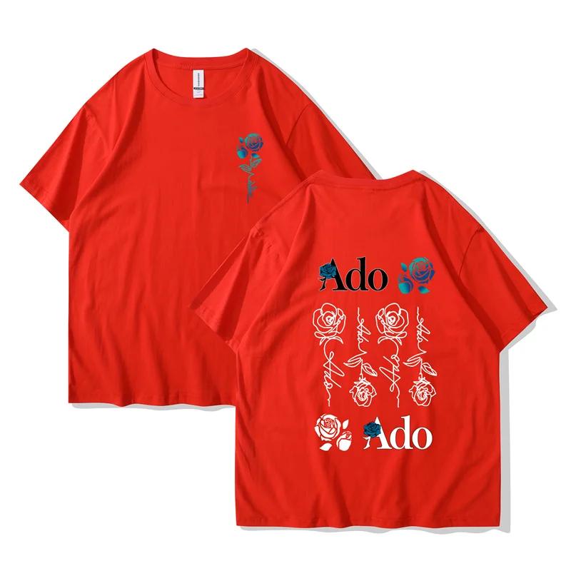 Ado Blue Rose T-Shirts Wish World Tour Merch Tee Damenmode Lässig Harajuku Kurzarm