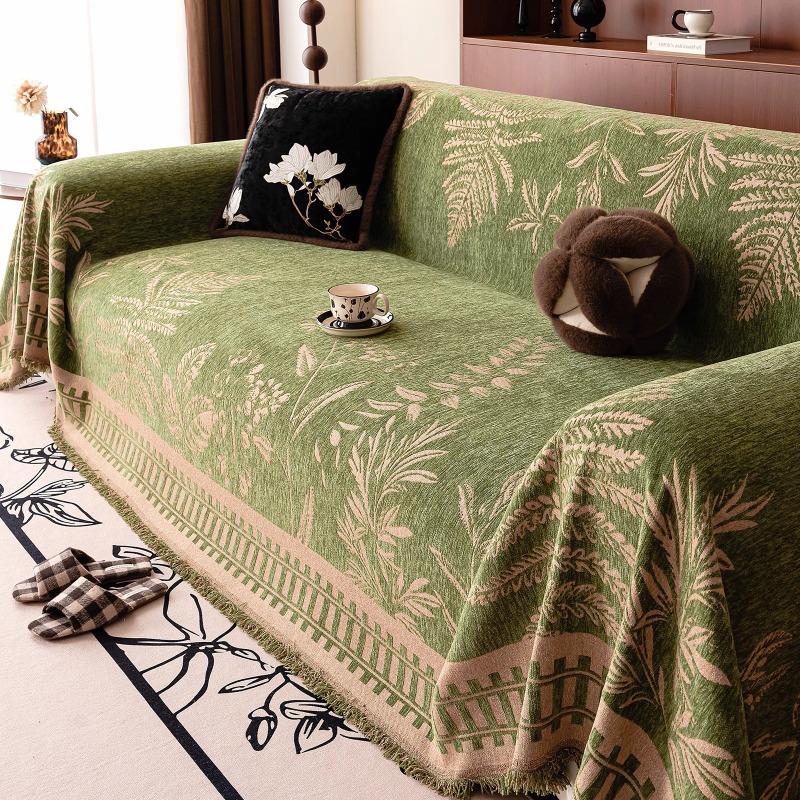 Шенилл Противоскользящий Устойчивый к Кошачьим Царапинам Чехол-Подушка на Диван Все Сезоны Универсальный Чехол на Диван 180x130cm