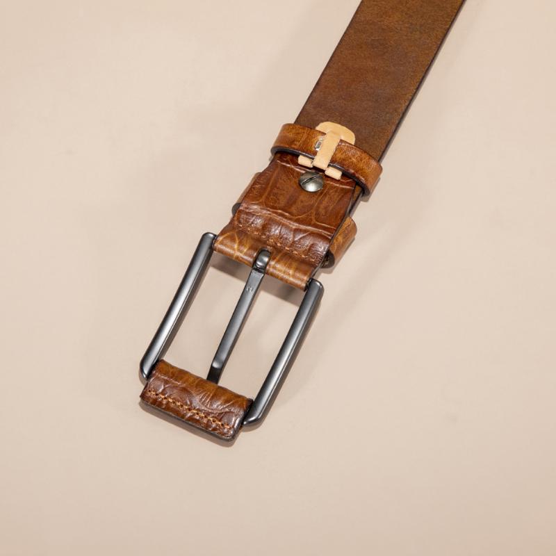 First Layer of Foreskin Head Belt Men's Belt Real Cowhide Belt Casual Pin Buckle Belt