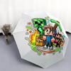 Minecraft Zombiepattern, automatic folding umbrella, portable and foldable design, 8 ribs, a Christmas or birthday gift.