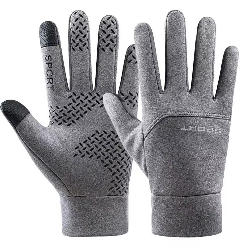 Windproof and Waterproof Outdoor Gloves with Touch Screen Thumb and Index Finger - Warm Gloves for Running and Cycling