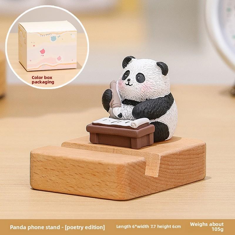 Panda Phone Stand Cute Resin Desk Accessory For Office Gifts And Home Decor