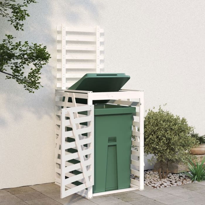 VidaXL Abri pour Poubelle sur Roulettes, Hangar pour Poubelle avec Porte, Cache-poubelles avec Couvercle Jardin Extérieur, 825101