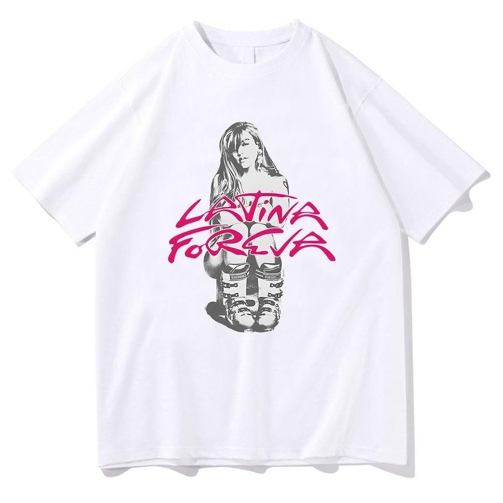 

Karol G LATINA FOREVA Лыжные футболки Женская футболка с коротким рукавом Мерч Karol G Музыкальные футболки Летние Хлопковые Высококачественные Футболки S чёрный