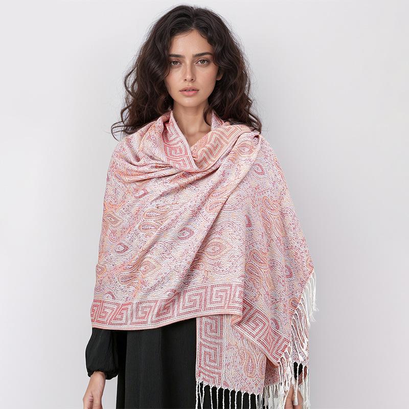 Bohemian Premium Versatile Scarf For Women Middle Eastern Jacquard Tassel Shawl For Women
