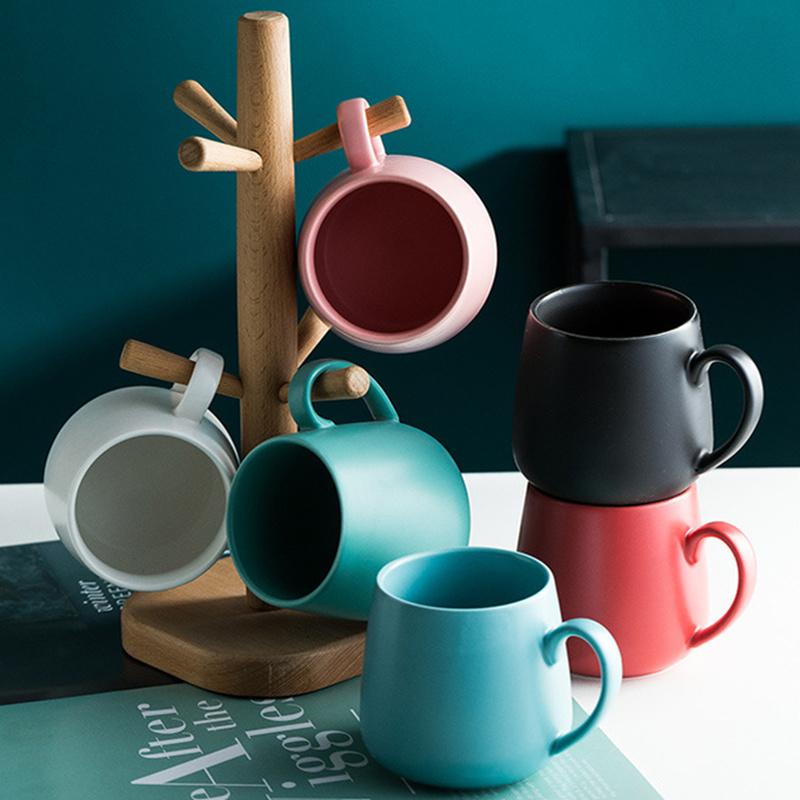 Ceramic Coffee Mug Creative Matte Pure Color Coffe Mugs Tumbler Cup Tea Milk Latte Porcelain Novelty Tumblers Cute Cups