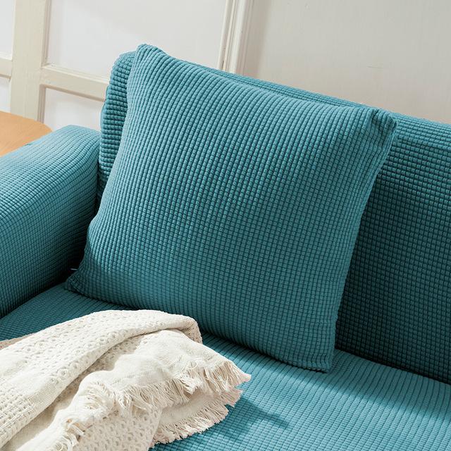 New Design Colors Thick Polar Fleece Sofa Protective Cover Jacquard Solid Printed Pillowcase Cover For Soft Cushion 45x45cm