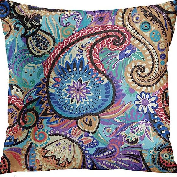 Home Decor Colorful Paisley-Patterned Decorative Pillow Covers Pattern Cushion Cover Suitable For Sofa Bedroom Car Pillow Cover