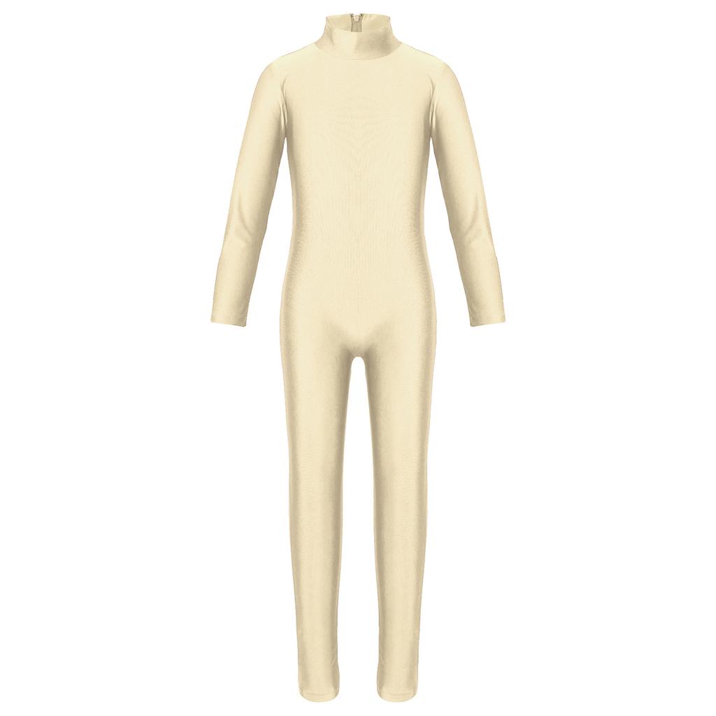Girls Long Sleeve Zippered Leotard Ballet Dance Unitard Gymnastics Performance Attire