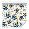 Wallpaper Flowers White, Light Gray, Turquoise and Cream 50x1000
