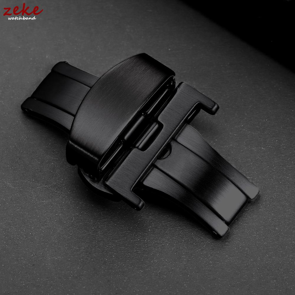 Stainless Steel Butterfly Deployment Buckle Matte Button Double Click Clasp Watch Strap 12/14/16/18/20/22mm Watches Accessories