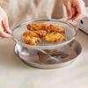 Stainless Steel Frying Oil Strainer Basket with Mesh Heat-Resistant Skimmer for Deep Fryer Cooking