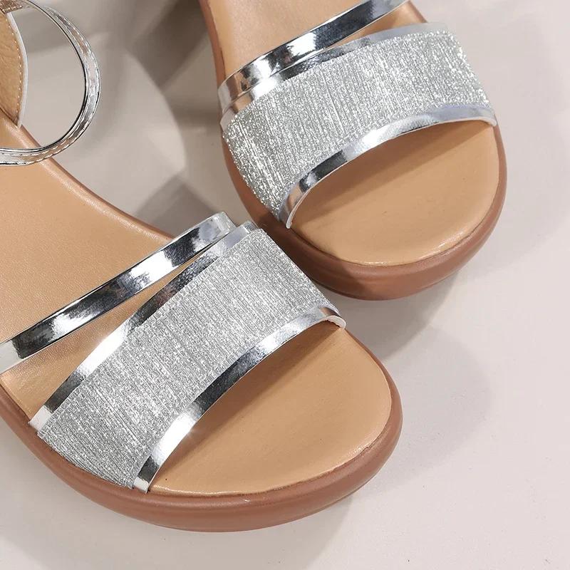 2024 Wedges Sandals for Women 4.5cm Heels Golden Platform Women's Sandals Summer Shoes Chaussures Femme Sandales Size 43 Slides