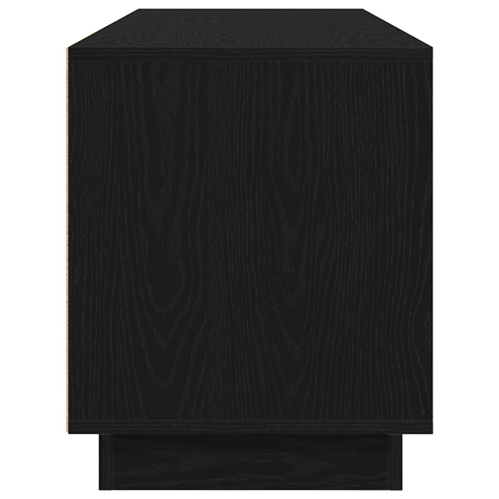 TV Stand with LED Lights Black Oak Effect 160.5x41x50 Cm