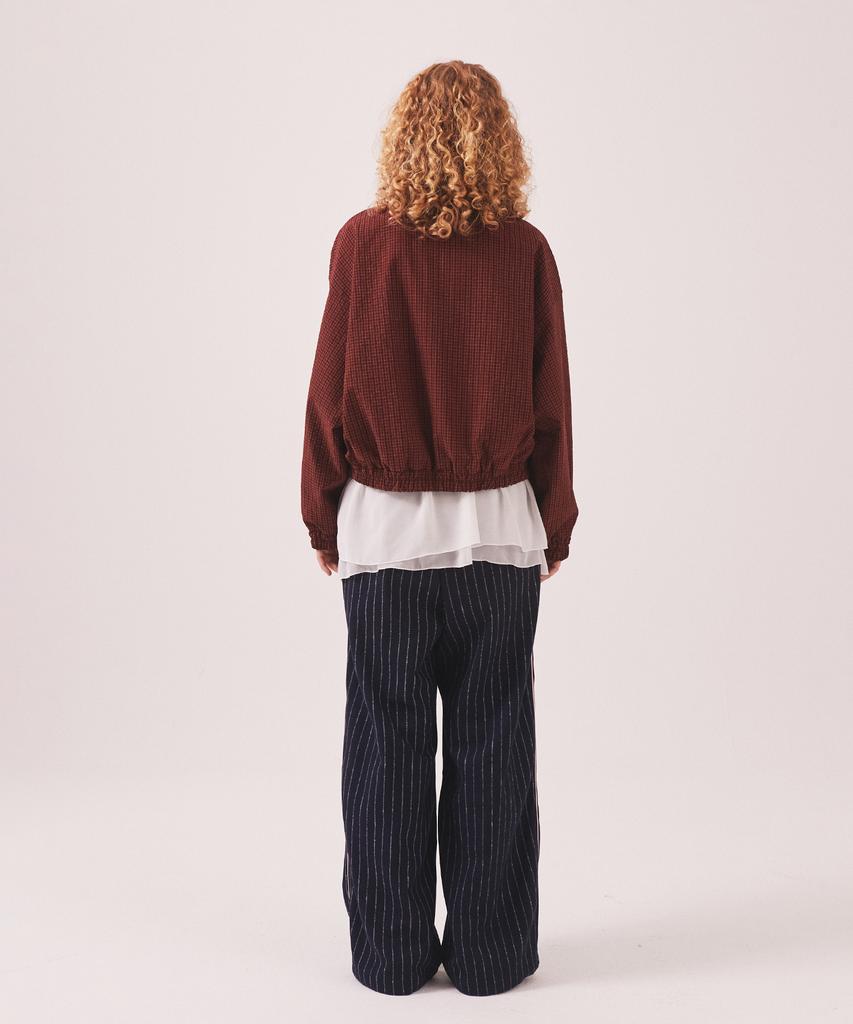 Minasu Mns Pinstripe Wide Brushed Pants_Navy