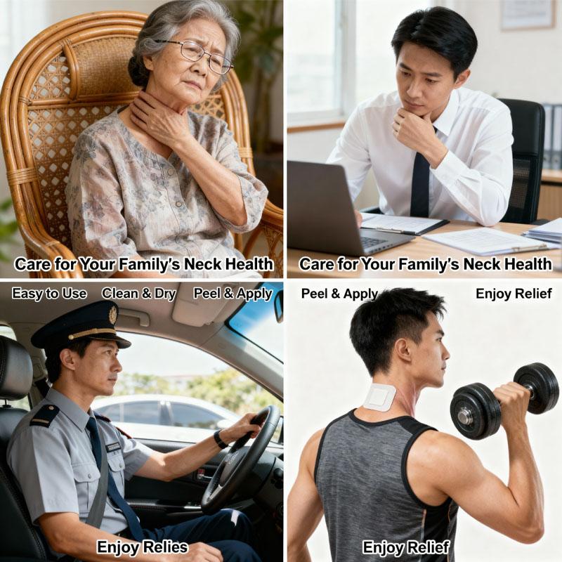 Japanese Technology Neck Pain Relief Patch - Self-Heating Deep Penetration Herbal Plaster for Stiff Neck, Shoulder Soreness & Muscle Tension