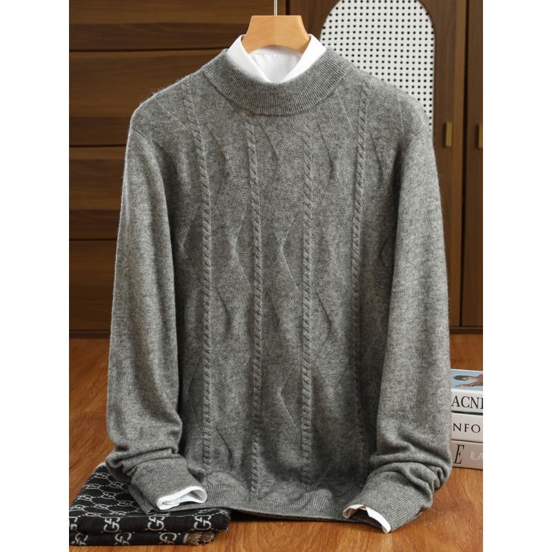 

Новый осенне-зимний мужской базовый топ с ромбовидным узором, кардиган для делового и повседневного стиля, теплый пуловер M
