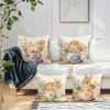 Cute Rabbit Tea Cup Pillowcase Bedroom Sofa Cushion Cover 100% Polyester Living Room Cushion Pillowcase Home Comfortable Decor