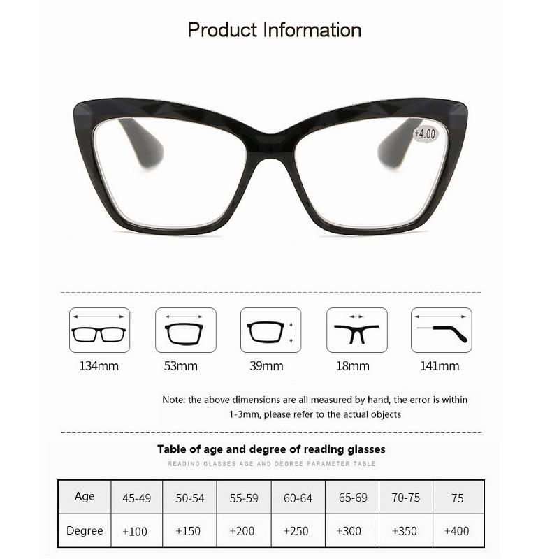 2025 New Cat Eye Reading Glasses Women Fashion Prescription Presbyopic Optical Eyeglasses Eyewear For Vision Unisex +1.0~+4.0