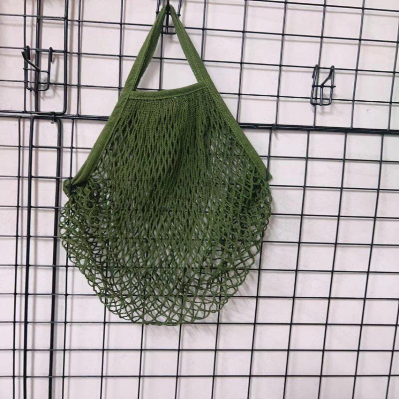 Foldable Pure Cotton Mesh Shopping Bag - Portable Handheld Fruit & Vegetable Storage