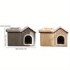 2-in-1 Cat House with Removable Bed - Large All-Season Warm Pet Villa for Indoor & Outdoor Use, Cozy Durable Cat Furniture