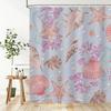 Nautical Coastal Shower Curtain, Beach Ocean Themed Shower Curtain Coastal Starfish Seahorse Seashells Coral Vintage Waterproof