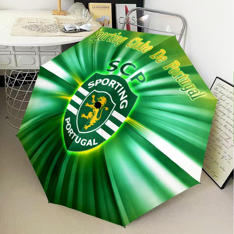 Sporting football Crest Automatic Folding Umbrella - 8-Rib Travel Umbrella with Auto Open/Close & Portable Gifts for holidays or birthdays