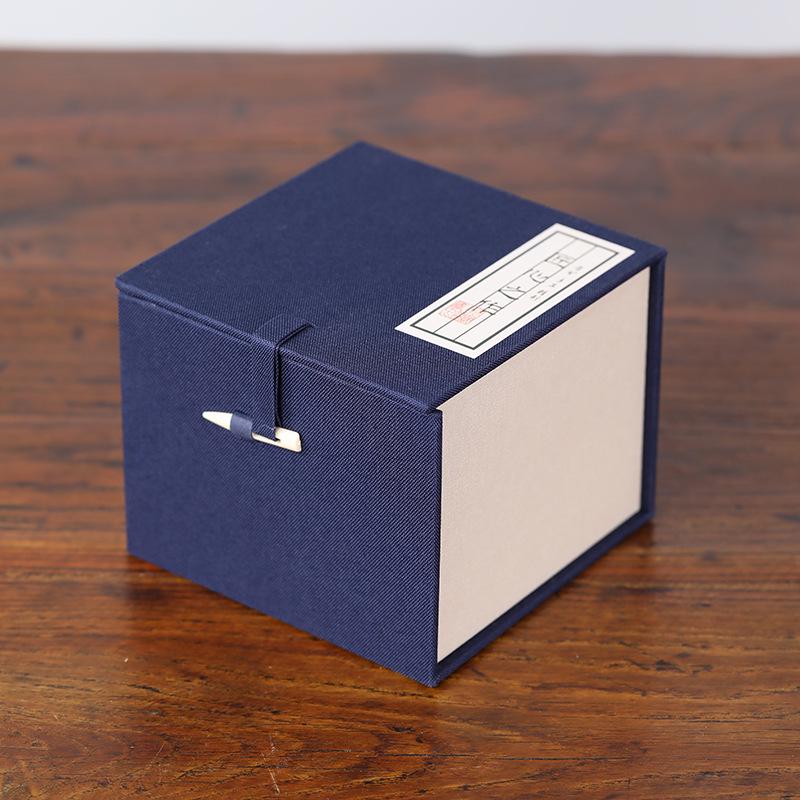 

Bone Needle Buckle Brocade Box for Zisha Teapot, Jianzhan, Tea Caddy, Porcelain Incense Burner, or Water Cup. 11x11x10 синий