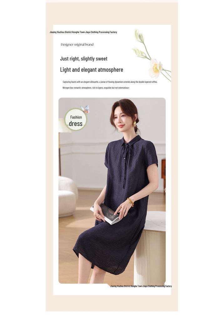 Elegant Summer Lapel Dress for Middle-Aged and Senior Women 2026