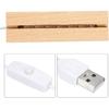 PATIKIL Wooden LED Light Base Stand, Rectangle Wooden 4.65" x 0.2" Warm White Lights Display Pedestals for Acrylic Nightlight Crystal Art, Wood Color