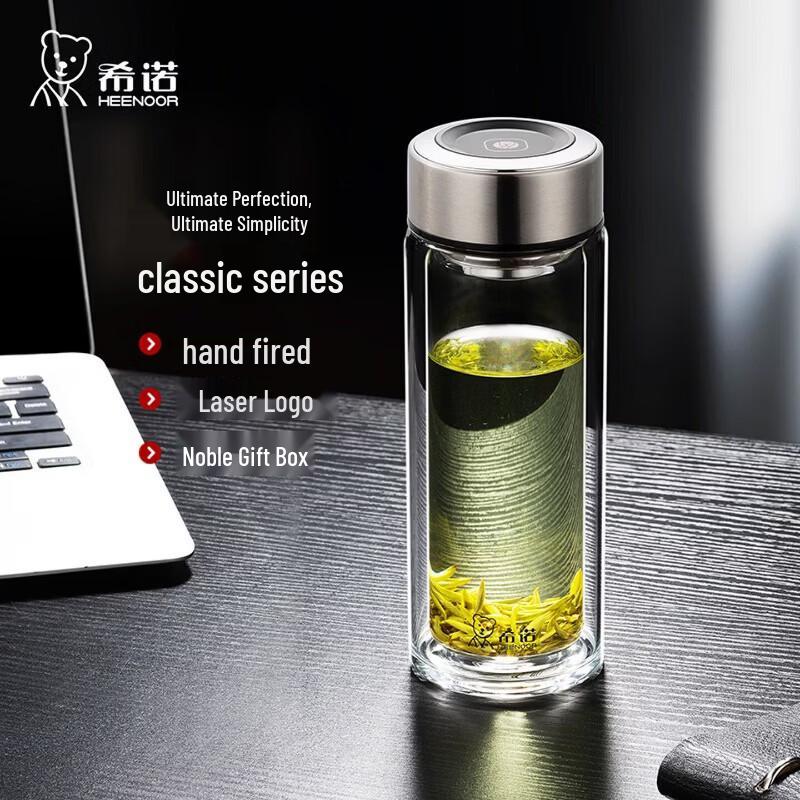 Heenoor Double-Layer Glass Tea Infuser Mug