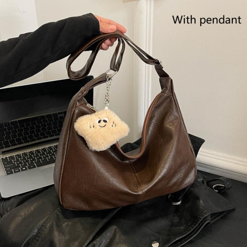 Retro Pu Leather Shoulder Bag Ladies Large Capacity Underarm Bag  Versatile Commuter Tote Bag For Women Gifts