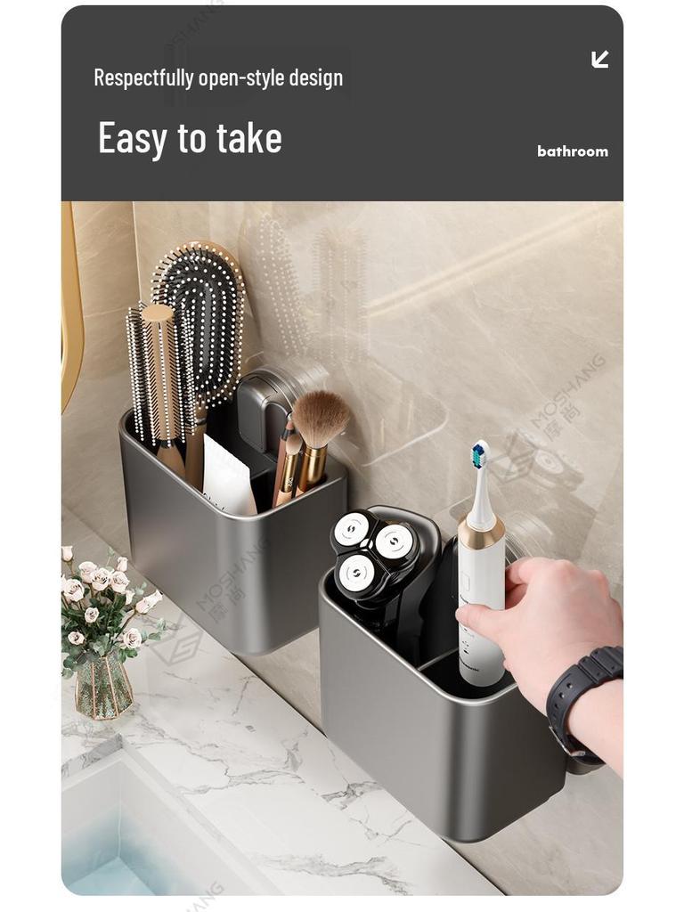 Wall-Mounted Suction Cup Storage Rack for Bath Essentials