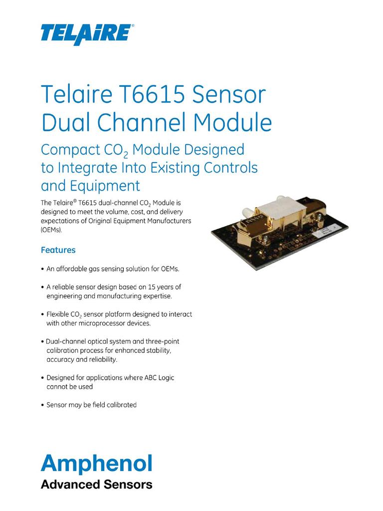 Dual-Channel CO2 Sensor T6615-5K/5KF for Greenhouses
