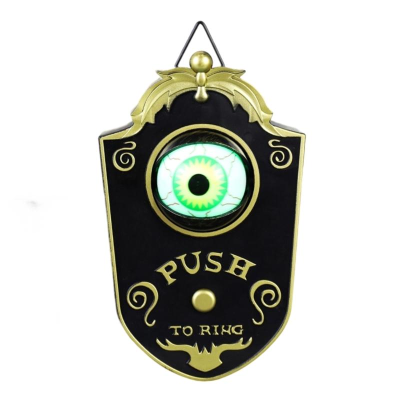 Animated Talking Eyeball Doorbell Waterproof PVC Materials Halloween Decoration With Light Effects For Porch