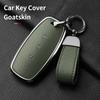 yxkpz10 4 Button Aluminum Alloy Goatskin Car Key Case Cover For Nissan X-trail T33 Qashqai J12 Teana 2022 2023 Car keychain Accessories