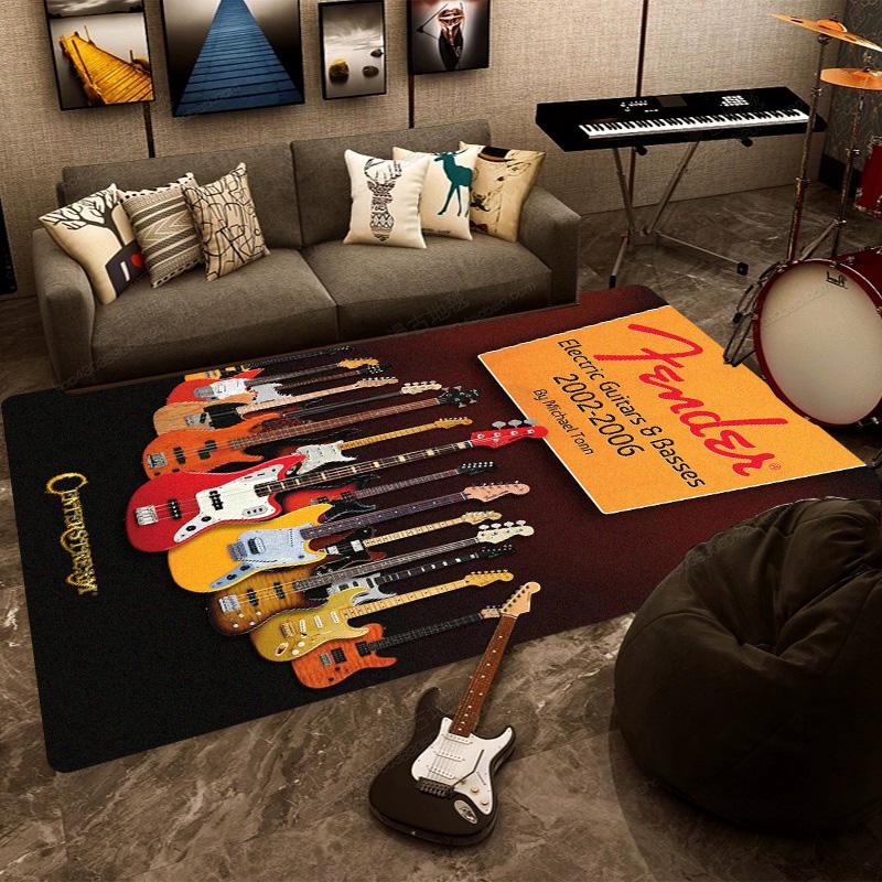 F-Fender rectangular carpet rock guitar band instrument decoration speaker retro floor mat shock absorption rugs
