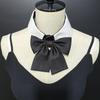Multipurpose Removable Faux Collar with Black Bowtie Front for Women Girls Elegant Students Shirt Accessories Choker
