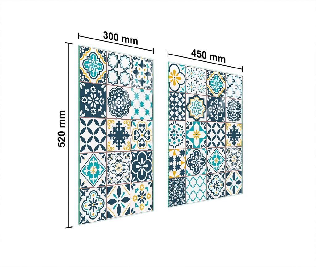 GLAS-SCHUTZPLATTE TISCHPLATTE 75x52 MOSAIK