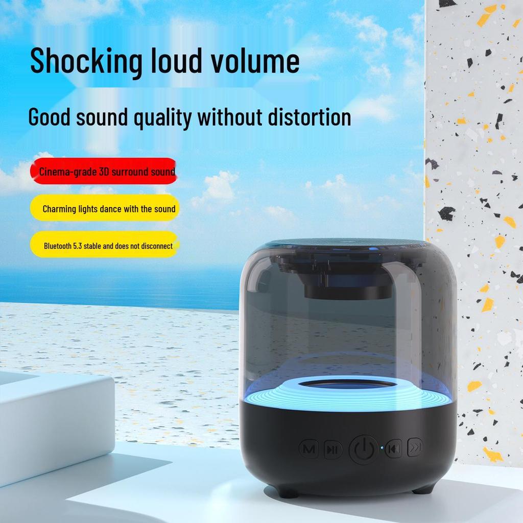 AI Bluetooth Smart Speaker with Stereo Sound and Colorful LED Lighting
