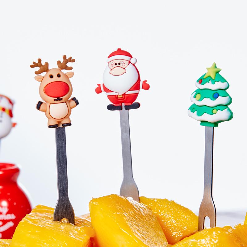 Stainless Steel Children's Fruit Forks - Cute Style Dessert & Cake Forks with Storage Jar for Baby Household Use