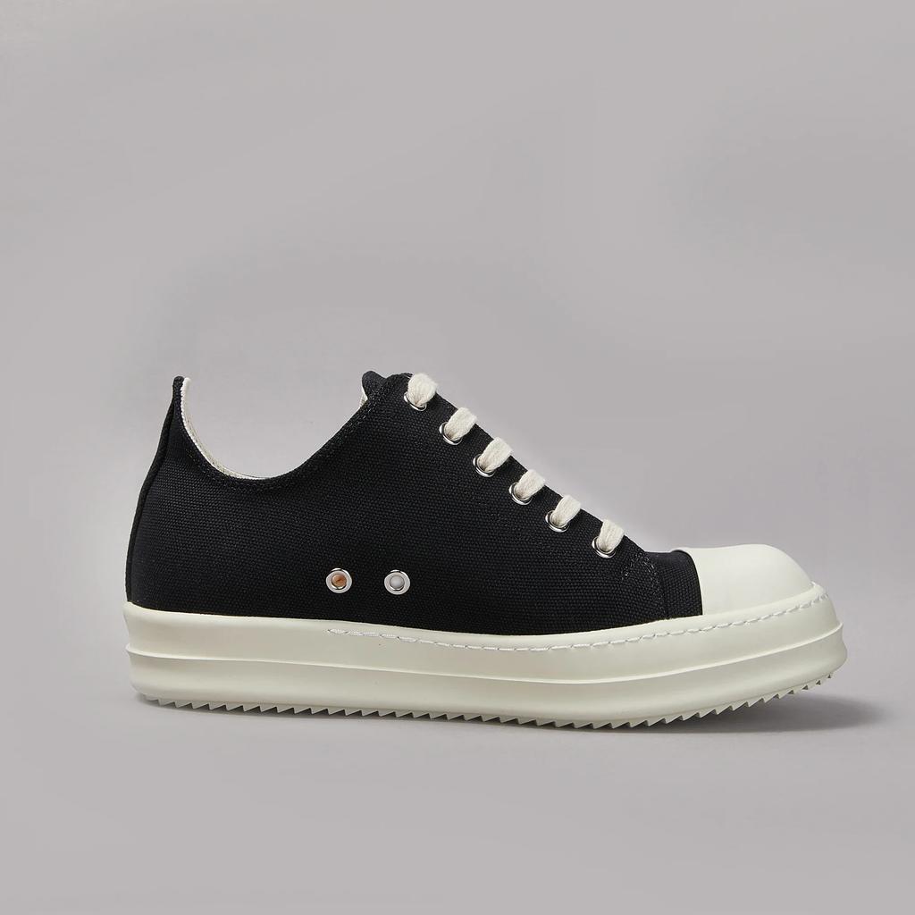 Zapatillas de lona de caña baja para hombre y mujer, clásicas, de calidad, negras, con cordones, de diseñador, de lujo, con suela gruesa, informales, planas.