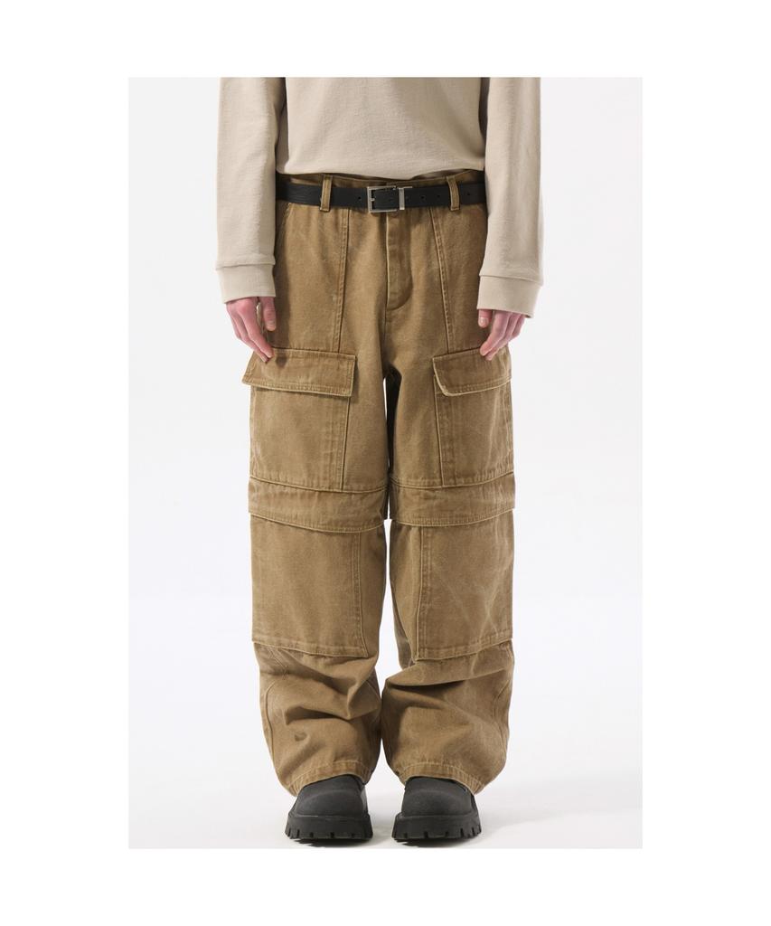 Keoseuuteommellou Beige Oxford Cotton Cargo Pants_Cwpam25392Bex
