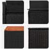Sofa Set 6 Pcs Black Poly Rattan and Steel