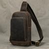 Simple Style Leather Chest Bag Crazy Horse Leather Retro Chest Pack Sling Bag Crossbody Chest Packs Thick Cowhide Men's Bags