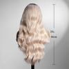 Long Wave Synthetic Wig with Bangs Body Wavy Ombre Blonde Hair Heat Resistant Wig for Women Daily Halloween Cosplay Use