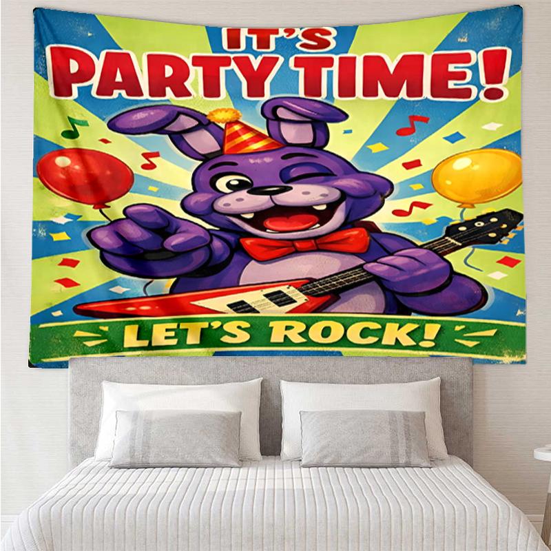 Freddy Print Tapestry, Backdrop, Easy Setup, Ideal for Bedroom, Office & Living Room, with Aesthetic Wall Hanging Decor.