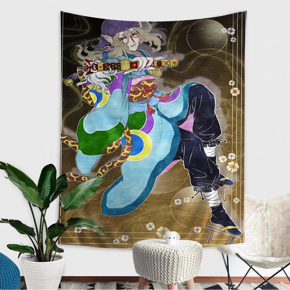 

Mononoke Kusuriuri Anime Tapestry Indian Buddha Wall Decoration Witchcraft Bohemian Hippie Wall Hanging Sheets 74x94cm(29x37in)